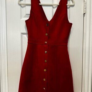 Charlotte Russe Red Sleeveless Mini Dress with gold buttons